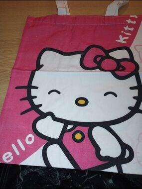 Hello Kitty Pink & White Canvas Tote Bag NWOT